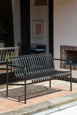 HAY 1 Palissade Bord , 2 Palissade Dining Armchair og 1 Palissade Dining Bench Anthracite Best