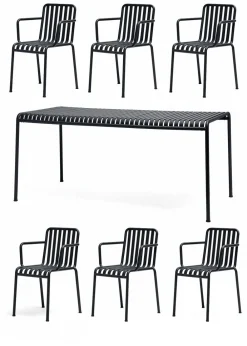 HAY 1 Palissade Bord og 6 Palissade Armchair