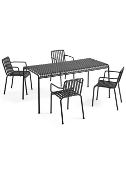 HAY 1 Palissade Bord og 4 Palissade Armchair Anthracite New