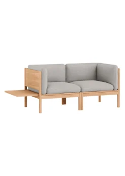 MOEBE 2 Seater Sofa with Sides + 1 Side Table - ​​The Modular Sofa Autumn 101 / Oak New