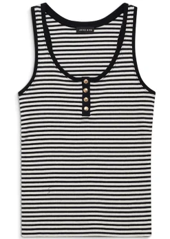 Anine Bing Alessia Tank Cream & Black Stripe Outlet
