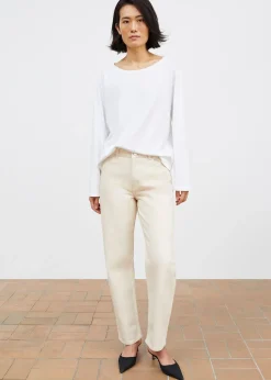 Skall Studio Allison Cropped Jeans Ecru New