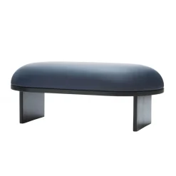 PLEASE WAIT to be SEATED ANZA 120 Bench / By Rui Pereira & Ryosuke Fukusada Navy Blue Savanne Leather / Black Best