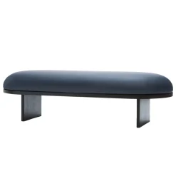 PLEASE WAIT to be SEATED ANZA 160 Bench / By Rui Pereira & Ryosuke Fukusada Navy Blue Savanne Leather / Black New