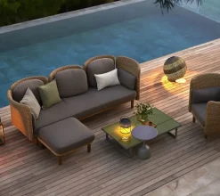 Cane-line Arch Lounge Chair w. High Arm/Backrest Natural/Taupe, Cane-line Flat Weave Best