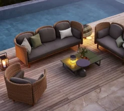 Cane-line Arch Lounge Chair w. High Arm/Backrest Natural/Taupe, Cane-line Flat Weave Best