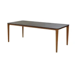 Cane-line Aspect Table Frame: Teak / Tabletop: Black Fossil Ceramic - B210 Sale