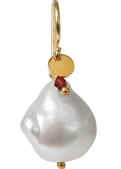 Stine A Baroque Pearl Earring With Gemstone Goldplated Online