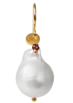 Stine A Baroque Pearl Earring With Gemstone Goldplated Online
