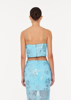 ROTATE by Birger Christensen Beaded Crop Top