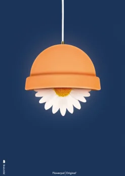 Brainchild Classic Flowerpot Poster - Dark Blue No Frame - Stock sale Best