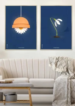 Brainchild Classic Flowerpot Poster - Dark Blue No Frame - Stock sale Best