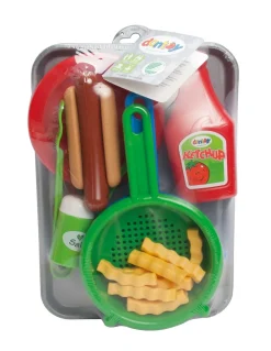Dantoy Classic Hotdog set on Tray Blue, Brown, Gray Cool, Green, Red, White, Yellow Online