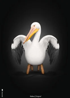 Brainchild Classic Pelican Poster - Black No Frame - Stock sale Sale