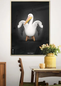Brainchild Classic Pelican Poster - Black No Frame - Stock sale Sale