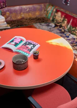 HKLiving Dining Table, Round - 130 cm Orange Best