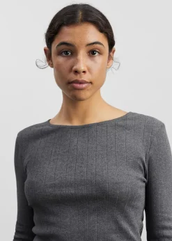 Skall Studio Edie Blouse Dark Grey Melange Fashion