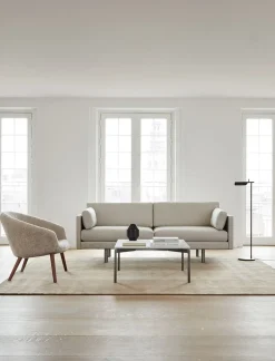 Erik Jørgensen EJ220 2-seater Sofa 2052 by Omni 301 Black / Brushed Chrome Outlet