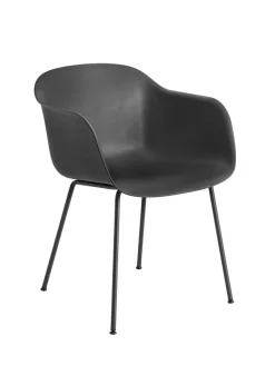 Muuto Fiber Chair - Tube Base Black/Black Fashion