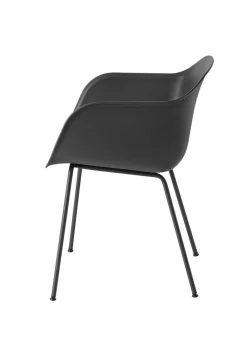 Muuto Fiber Chair - Tube Base Black/Black Fashion