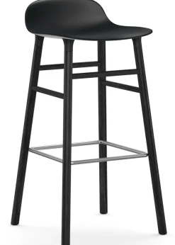 Normann Copenhagen Form Barstool - 75 cm - Wood Black/Black Clearance