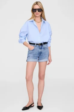 Anine Bing Heath Shorts Washed Blue Fashion