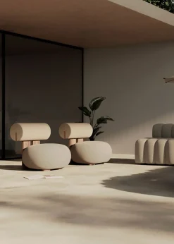 NORR11 Hippo Lounge Chair Outdoor Sunbrella: Savane Whisper SAV2 J349 140 Hot