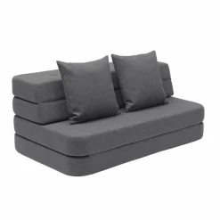 By KlipKlap Klip Klap KK 3 fold sofa w. buttons XL - Blue Grey w/ Grey New