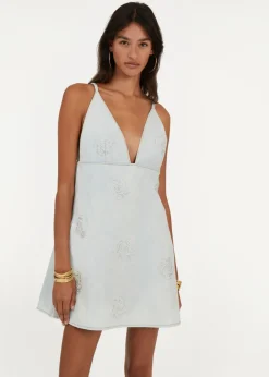 ROTATE by Birger Christensen Lorina Denim Stud Mini Dress