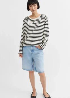 Skall Studio Loui Oversized Blouse Dark navy/White stripe Online