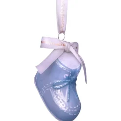 Vondels Ornament Glass Baby's First Christmas Shoe Blue Hot