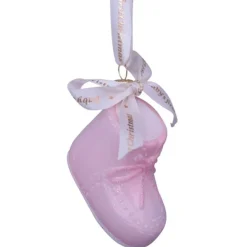 Vondels Ornament Glass Baby's First Christmas Shoe Pink Fashion