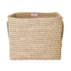 Rice Raffia Square Basket Nature New
