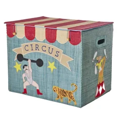 Rice Raffia Storage Box XL - Blue Circus Theme Outlet