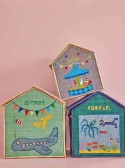 Rice Raffia Toy Baskets - Set Of 3 Vacation Theme Discount