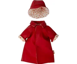 Maileg Rain coat w. hat, Teddy mum Red Clearance