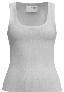 Selected Femme SLFAnna U-neck Tank Top NOOS Light Grey Melange Sale