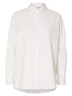 Selected Femme SLFDina-Sanni LS Shirt NOOS Bright White Discount