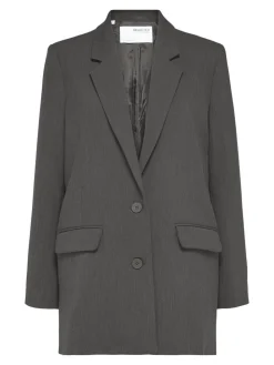Selected Femme SLFRita LS Relaxed Blazer NOOS Dark Grey Melange Clearance