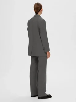 Selected Femme SLFRita LS Relaxed Blazer NOOS Dark Grey Melange Clearance
