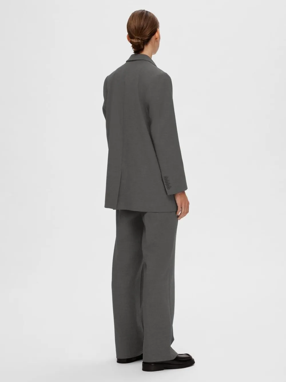 Selected Femme SLFRita LS Relaxed Blazer NOOS Dark Grey Melange Clearance