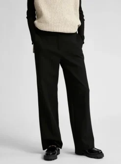 Selected Femme SLFRita MW Wide Pant NOOS Black New