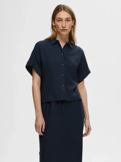 Selected Femme SLFViva SS Cropped Sun Shirt NOOS