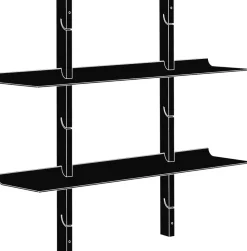 Eva Solo Smile shelving system 2 Stringers / 2 Shelves - Smoked Oak / Black Discount