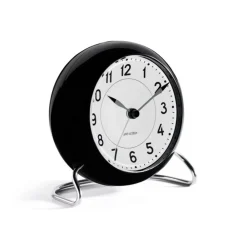 Arne Jacobsen Station Vægur Table clock black/white Discount