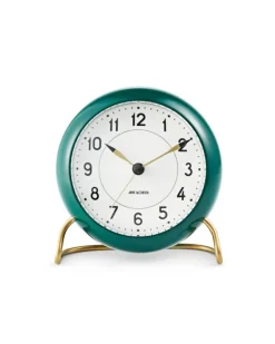 Arne Jacobsen Station Vægur Table clock green/white Discount