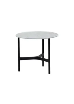 Cane-line Twist Coffee Table - Small Base: Light Grey, Aluminium / Top: HPL, Dark Grey Structure Discount