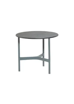 Cane-line Twist Coffee Table - Small Base: Light Grey, Aluminium / Top: Fossil Black, Ceramic Outlet