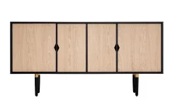 Andersen Furniture Unique's Sideboard Black base / Oak veneer fronts - Incl. 4 shelves Clearance