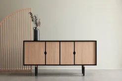 Andersen Furniture Unique's Sideboard Black base / Oak veneer fronts - Incl. 4 shelves Clearance